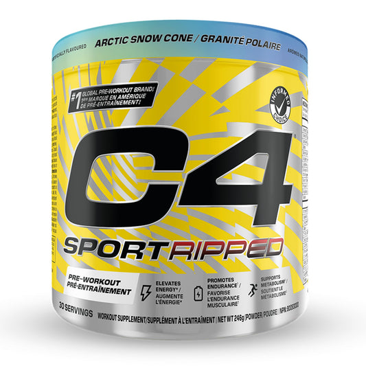 Cellucor C4 Ripped Thermogenic Pre Workout Powder - Informed-Choice Certified Preworkout Energy & Fat Metabolism - Artic Snow Cone, 30 Servings - Available at All In One Marketplace Canada
