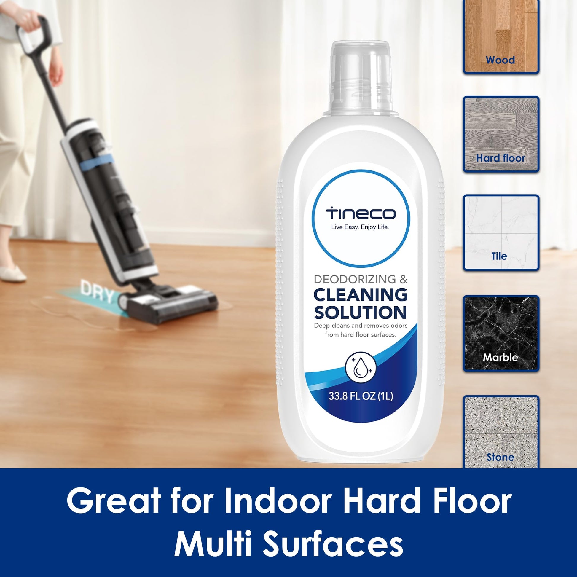 Tineco Floor Cleaning Solution 1L (33.8 OZ) for i5/i6 Stretch & FLOOR ONE S5/S6/S7/S9 Artist & S6/S7/S9 Master & Breeze Series, (EXCEPT iFLOOR 5 Steam/S5/ S7/ S9 Artist Steam Series) Wet Dry Vacuum - Available at All In One Marketplace Canada