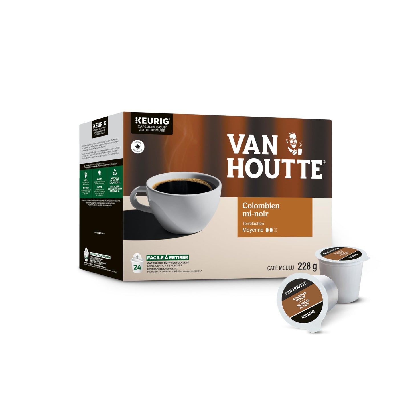 Van Houtte Colombian Medium K-Cup Coffee Pods, 24 Count For Keurig Coffee Makers
