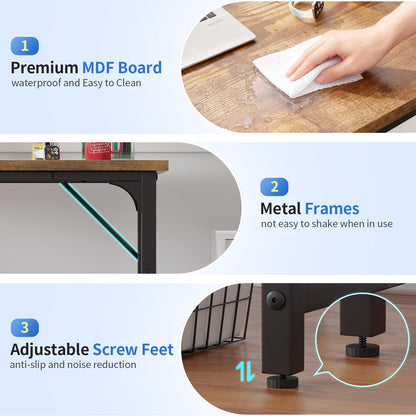 BestOffice Computer Desk,Home Office Desk Writing Study Table Modern Simple Style PC Desk with Metal Frame for Home Office BestOffice