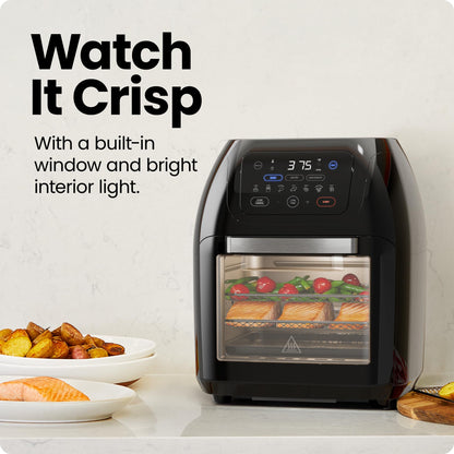 CHEFMAN Multifunctional Digital AirFryer+ Rotisserie,Dehydrator, Convection Oven17 Touch Screen Presets Fry,Roast,Dehydrate, Bake, XL 10L Family Size,Auto Shutoff,Large Easy-View Window Black,10 Quart Chefman