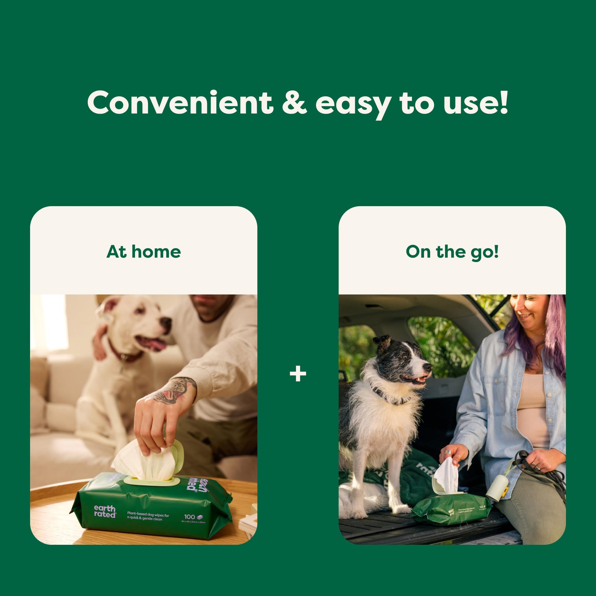 Earth Rated (A Canadian Company) Dog Wipes, Hypoallergenic, Cleaning and Hydrating, for Grooming Paws, Body and Butt, Lavender Scented, 400 Count