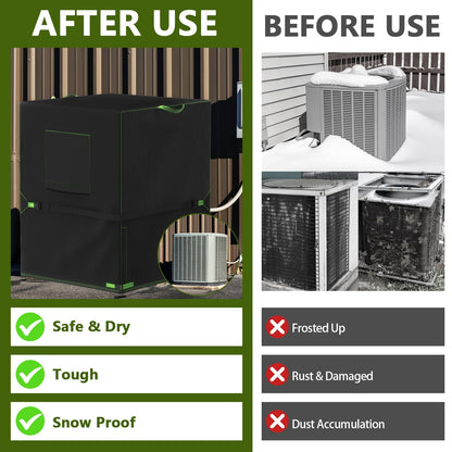 Mokani Air Conditioner Cover for Outside Units, Ac Cover 24 x 24 x 30in, Heavy Duty 42OD Oxford Square A/C Covers, Waterproof Windproof Snowproof AC Unit Cover Winter 🍁 All In One Marketplace Canada