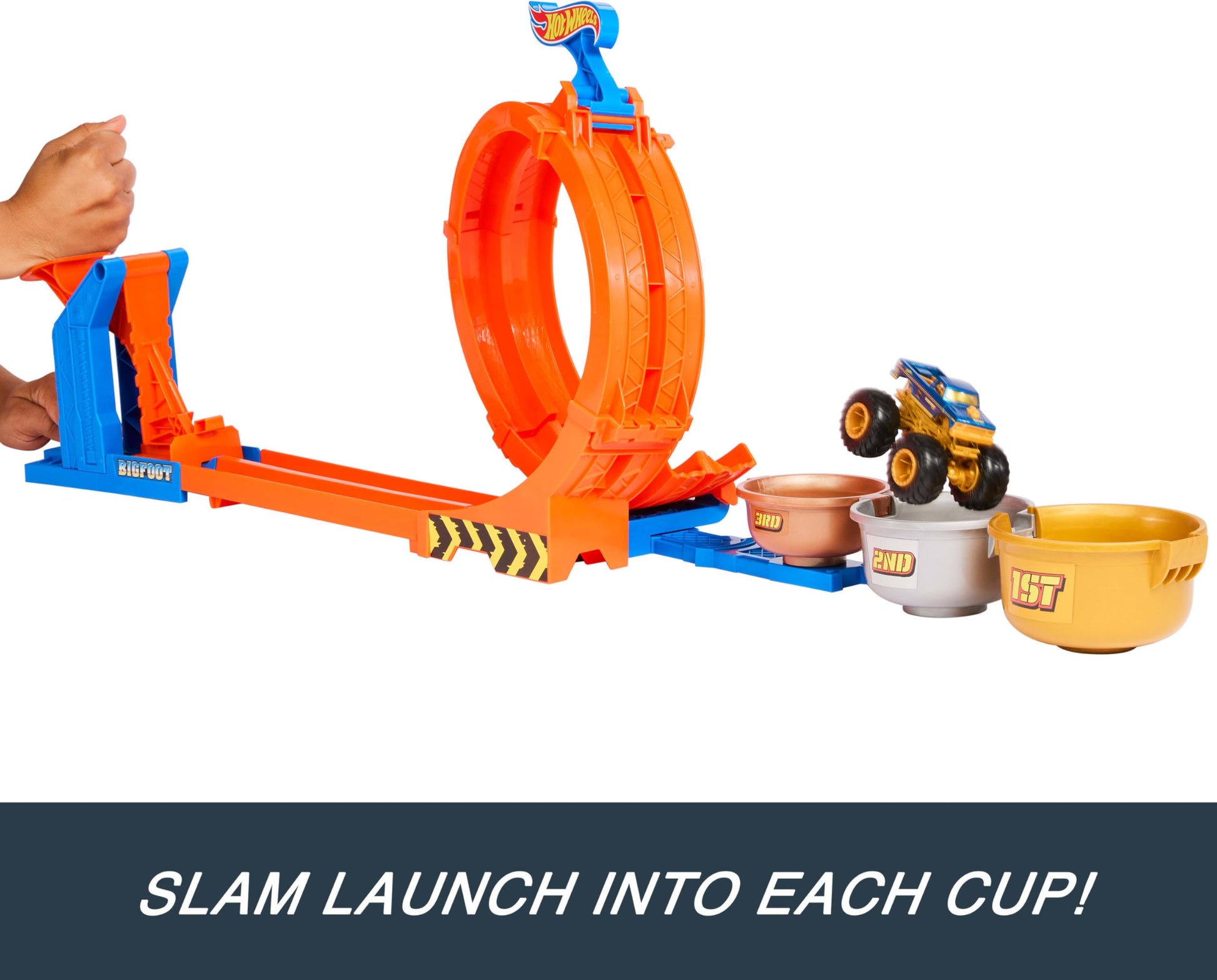 Hot Wheels Monster Trucks Loop-and-Flip Trophy Challenge Playset Hot Wheels