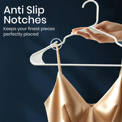 Utopia Home Plastic Hangers, 30 Pack, Clothes Hangers with Shoulder Grooves, Durable Space Saving Coat Hanger for Shirts, Pants, Skirts, Jackets, Blouses, Dresses and Everyday Wardrobe Use (White)