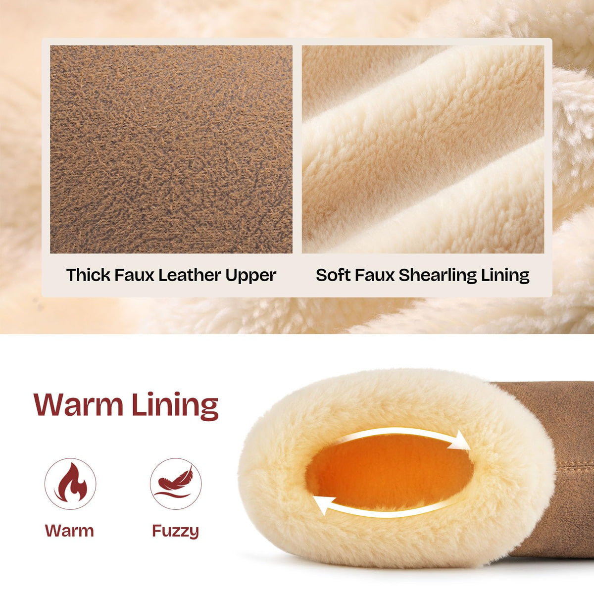 EverFoams Women's Microsuede Winter Slippers House Shoes Tan, 9-10 US 🍁 All In One Marketplace Canada