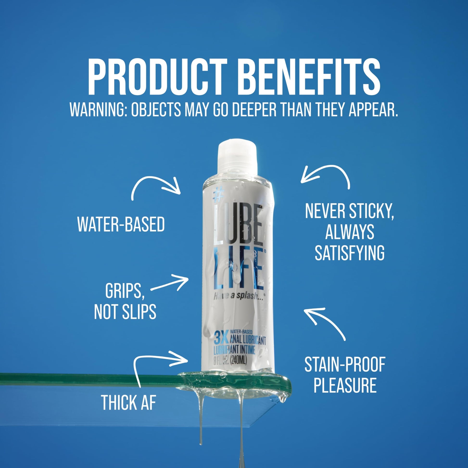LubeLife 3X Anal Personal Lubricant, Thicker Water-Based lube for Men, Women and Couples, Extra Protection, Non-Sticky, Smooth Glide, 8 Fl Oz - Available at All In One Marketplace Canada