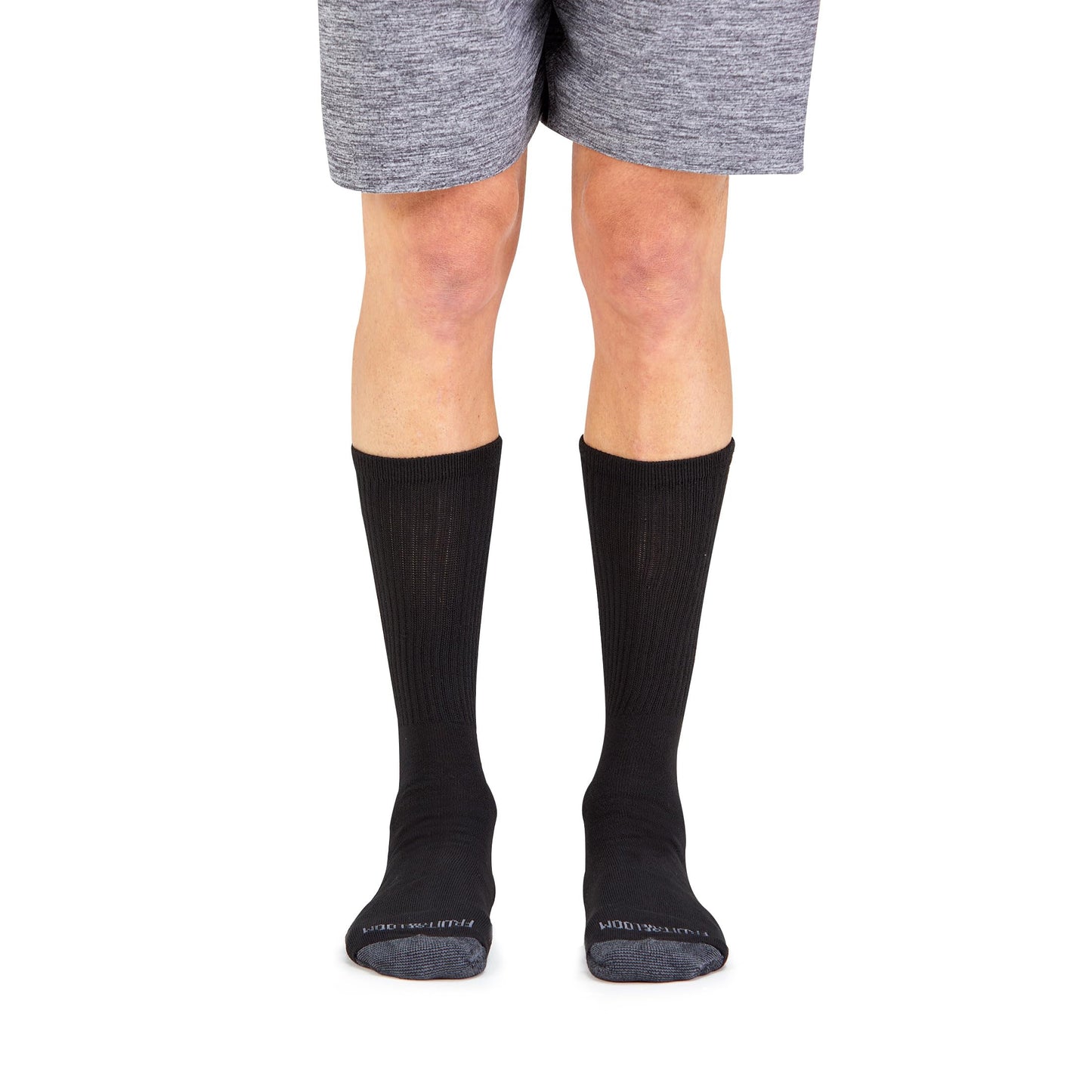 Fruit of the Loom Men's Dual Defense Crew Socks (12 Pack), Black, Medium (6 - 12) - Available at All In One Marketplace Canada