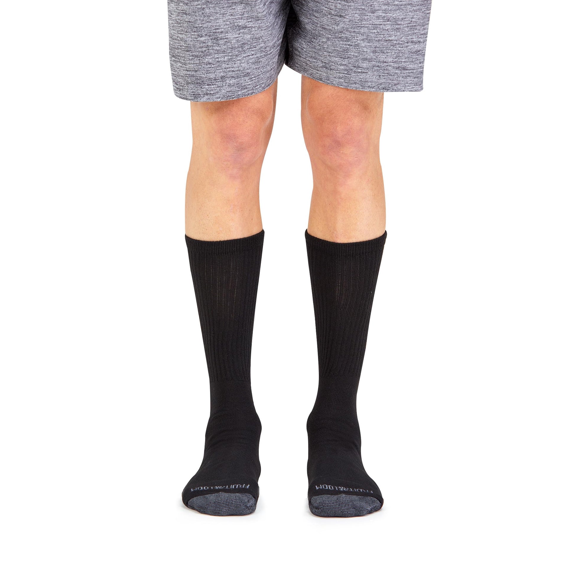 Fruit of the Loom Men's Dual Defense Crew Socks (12 Pack), Black, Medium (6 - 12) - Available at All In One Marketplace Canada