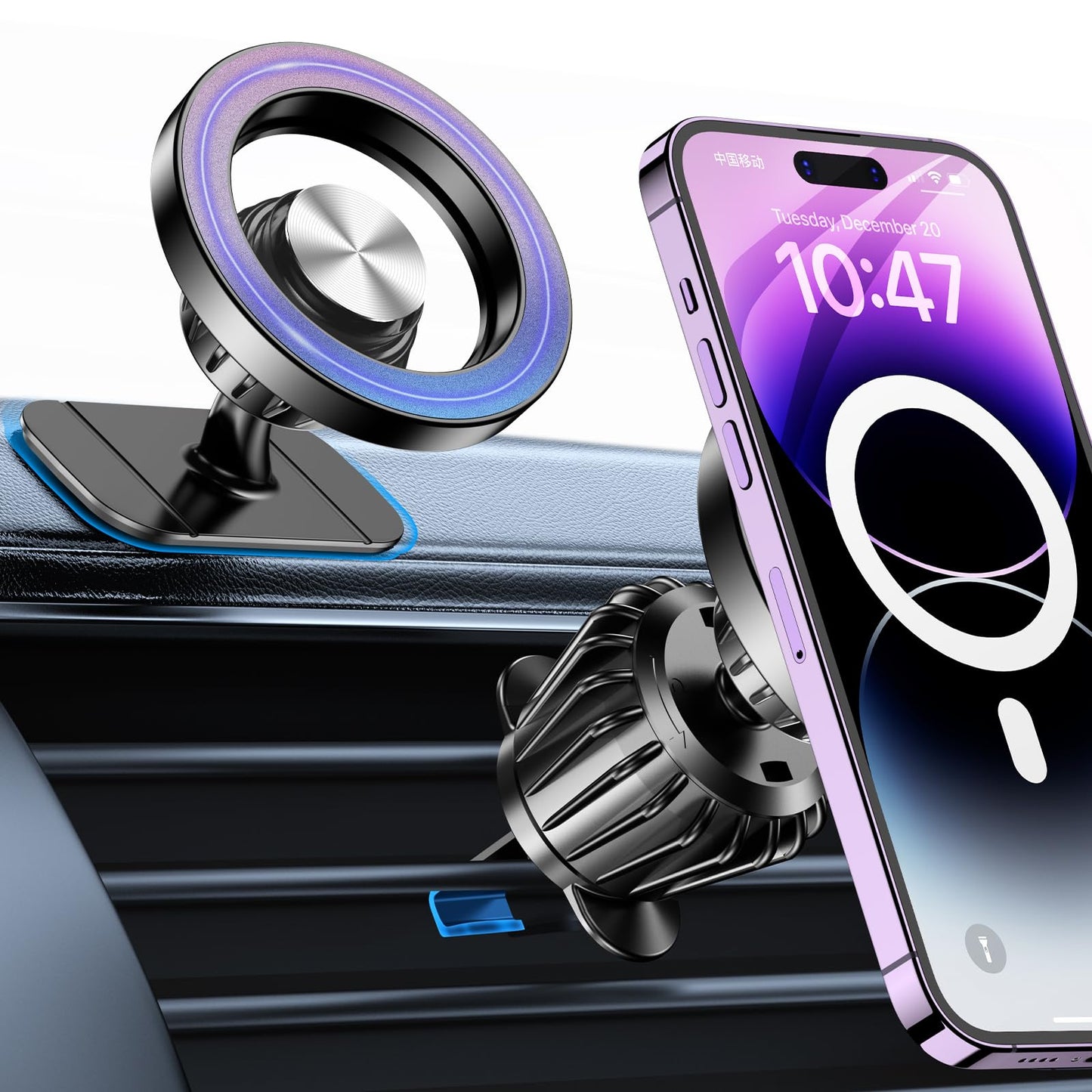 Kaistyle for Magsafe Car Mount【20 Strongest Magnets】Magnetic Phone Holder for Car Phone Holder Mount Dash【360°】Cell Phone Mount for Car Accessories for Women Men iPhone 17 Pro Max Air 16 15 14 13 12 - Available at All In One Marketplace Canada