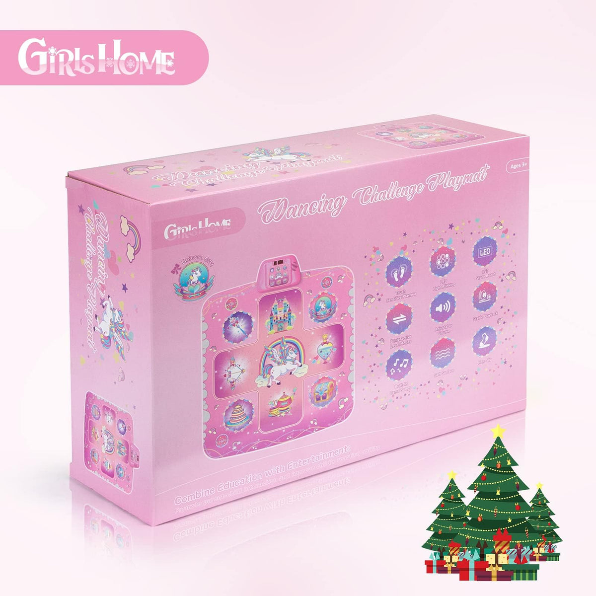 GirlsHome Dance Mat - Unicorn Toys for Girls Electronic Dance Pad with 5 Game Modes, Built-in Music, Touch Sensitive Light Up LED Kids Musical Mat, Christmas & Birthday Gift for Toddler Girls 3-12 🍁 All In One Marketplace Canada