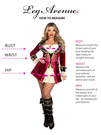 Leg Avenue womens Captivating Captain Halloween Pirate Costume, Multicolor, Small
