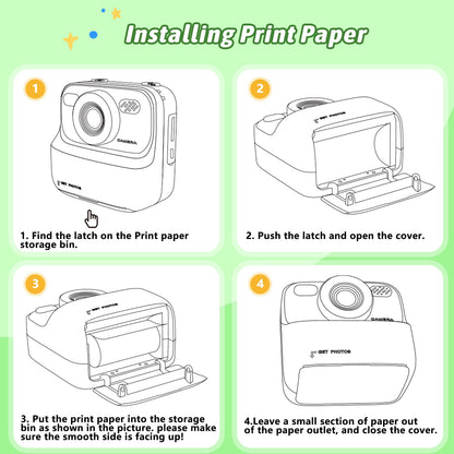 Upgrade Kids Camera Instant Print for Boys and Girls, 1080P HD Dual-Lens Selfie Digital Camera with Print Paper & 32G Card, Christmas Birthday Gifts Toys for Toddler and Teenagers Age 3-16 Years Old 🍁 All In One Marketplace Canada