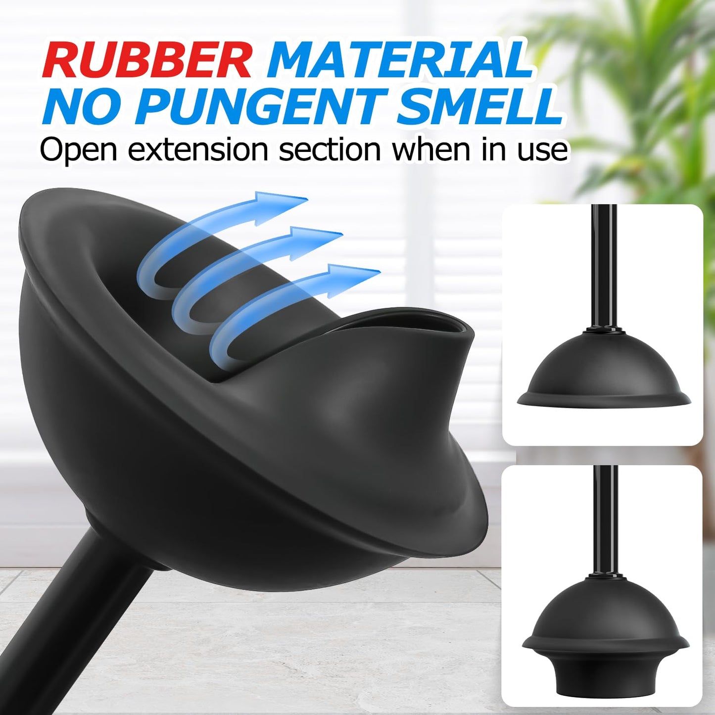 FORASTO 2 in 1 Toilet Brush and Plunger Set, Extended Handle, Bathroom Cleaning Tools, Toilet Bowl Brush and Plungers Combo, Bathroom Cleaning Supplies, Charcoal - Available at All In One Marketplace Canada