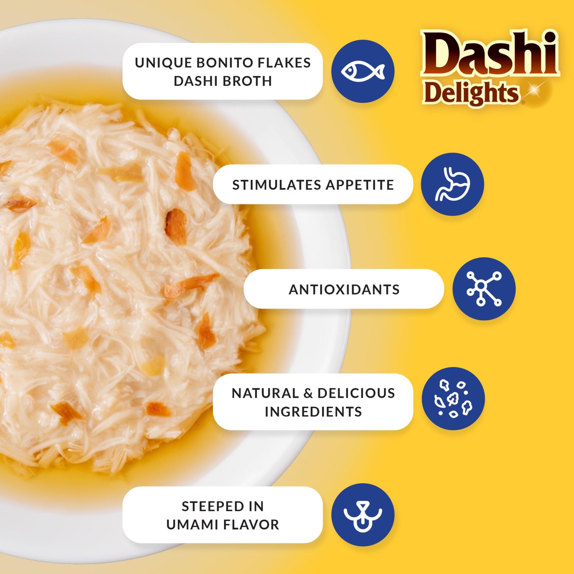 INABA Dashi Delights for Cats, 70 gram Cup, 12 Cups Total, Chicken Variety INABA