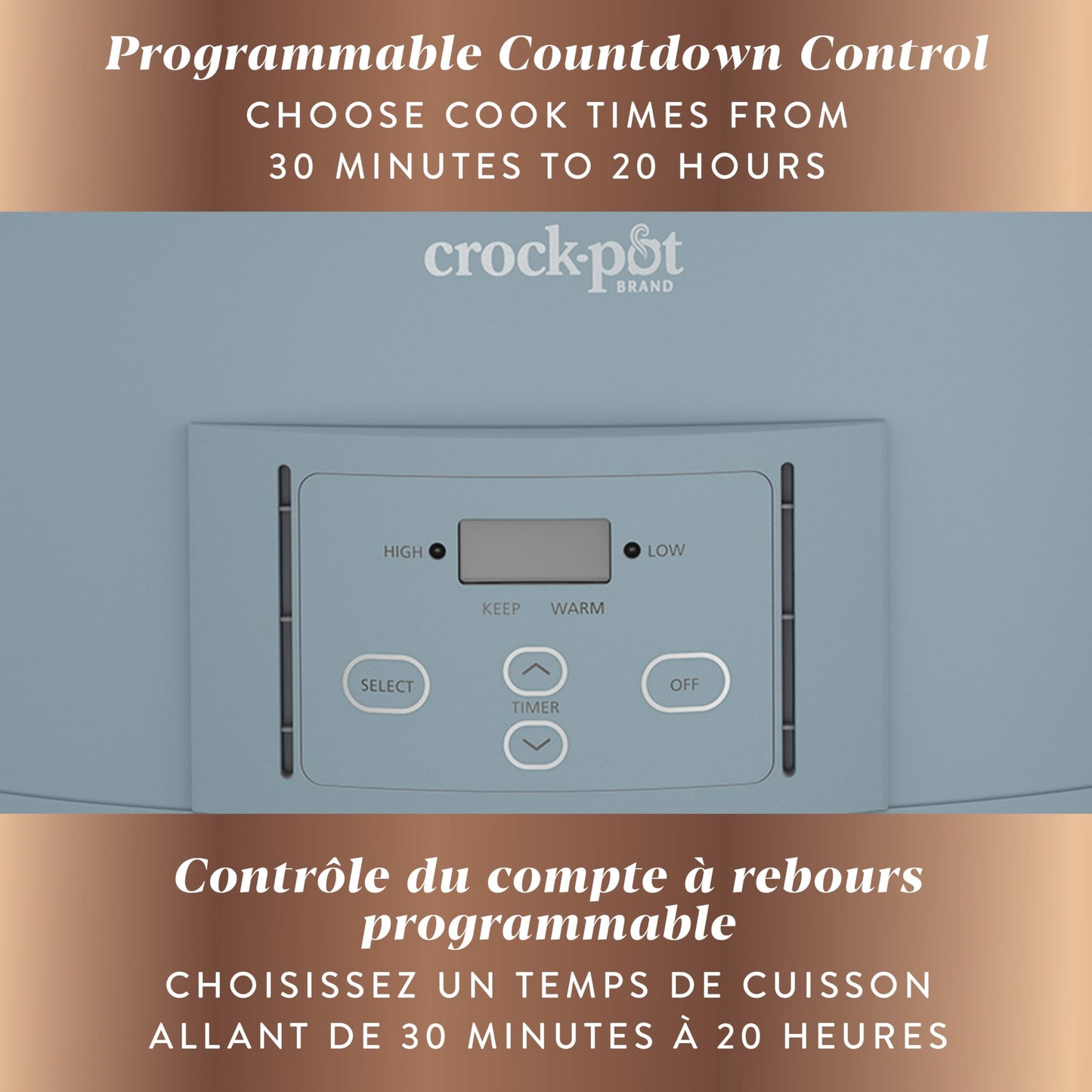 Crock-Pot Design Series 7-Quart Programmable Slow Cooker, Morning Haze Blue - Available at All In One Marketplace Canada