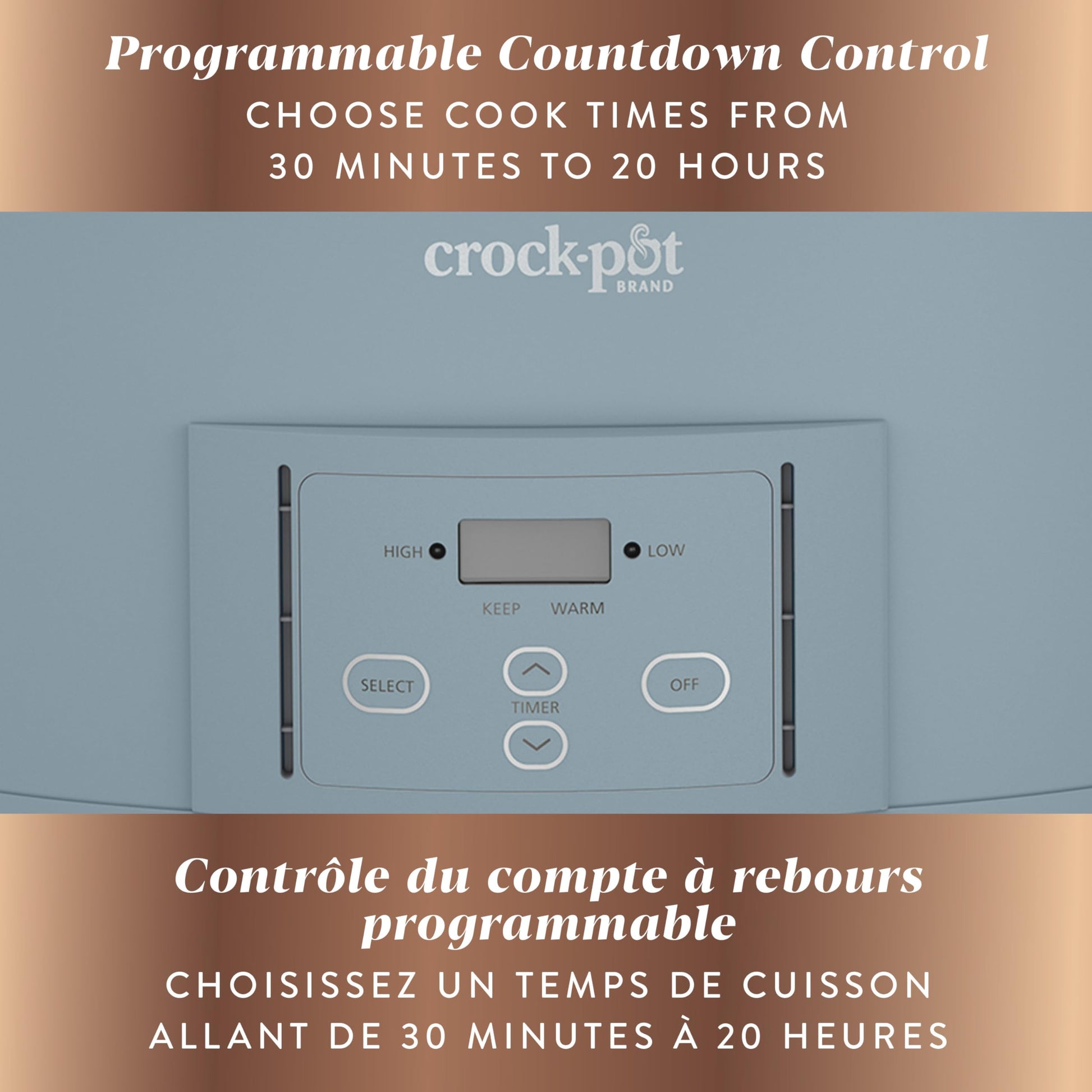 Crock-Pot Design Series 7-Quart Programmable Slow Cooker, Morning Haze Blue - Available at All In One Marketplace Canada