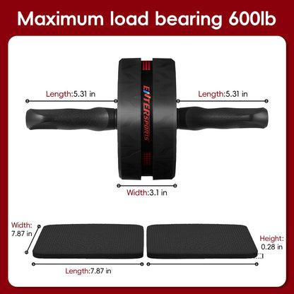 EnterSports Ab Roller Wheel for Abs Workout - Abdominal Exercise Equipment with 2 Knee Pads for Home Gym, Core Strength Training, Fitness Equipment for Men & Women (Red)