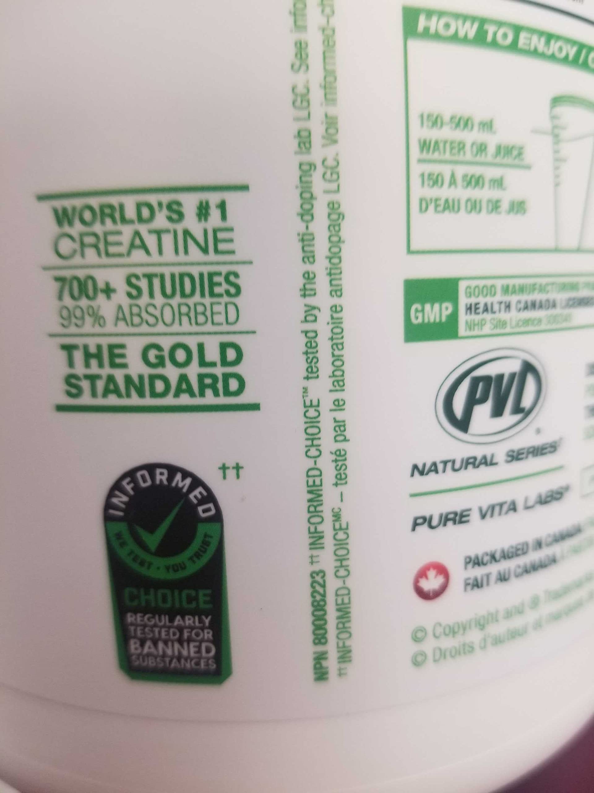 PVL 100% Pure Creatine Monohydrate Powder – Micronized Supplement for Women & Men, Unflavoured Amino Acids & Beta Alanine Friendly, Informed-Choice Tested, 1000 g (200 Servings)