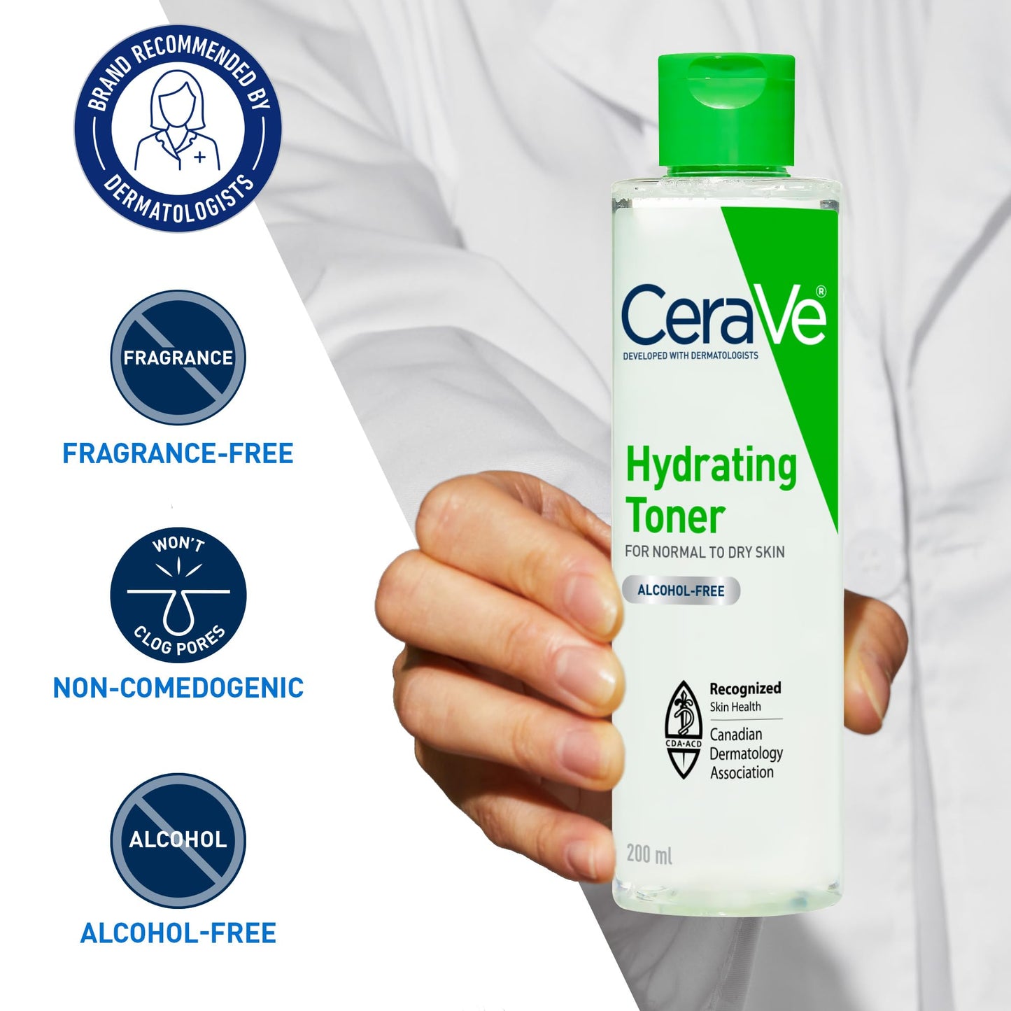 CeraVe Hydrating Toner for Face with Hyaluronic Acid, Niacinamide, and Ceramides for Sensitive Dry Skin | Alcohol-Free, Fragrance-Free, Non Comedogenic | Full Size, 200 mL - Available at All In One Marketplace Canada