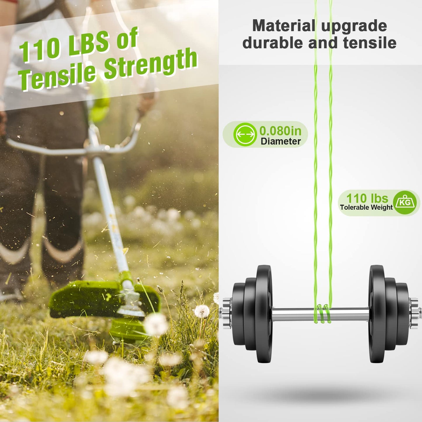 15 Pcs AC80RL3 Replacement Trimmer String for Ryobi One Plus+,0.080 lnch Diameter String Trimmer Refll and AC14HCA Cover Cap Compatible with Ryobi 18v,24v,and 40v Cordless Trimmers(12 Spools+3 Caps) - Available at All In One Marketplace Canada
