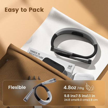 Glocusent Book Light, 3 Color Temperatures Reading Light, Bendable Neck Light, 80 Hrs Lasting Rechargeable Book Light for Reading in Bed, Knitting, Camping, Repairing, Avid Reader Gift