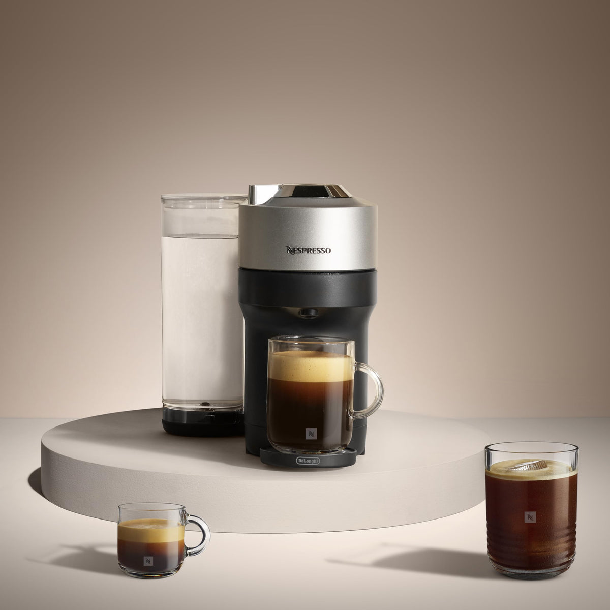 Nespresso Vertuo Pop+ Deluxe Pod Coffee & Espresso Machine Silver