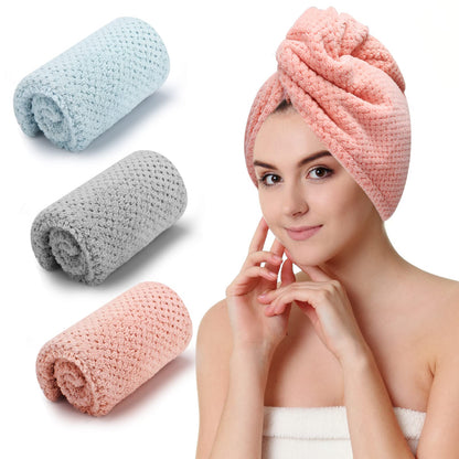 CZZXI 3 PCS Microfiber Hair Towel, Hair Wraps for Women Wet Hair, Fast Drying Hair Turban, Anti Frizz Head Towels Wrap for Curly Hair (Grey, Pink, Blue)
