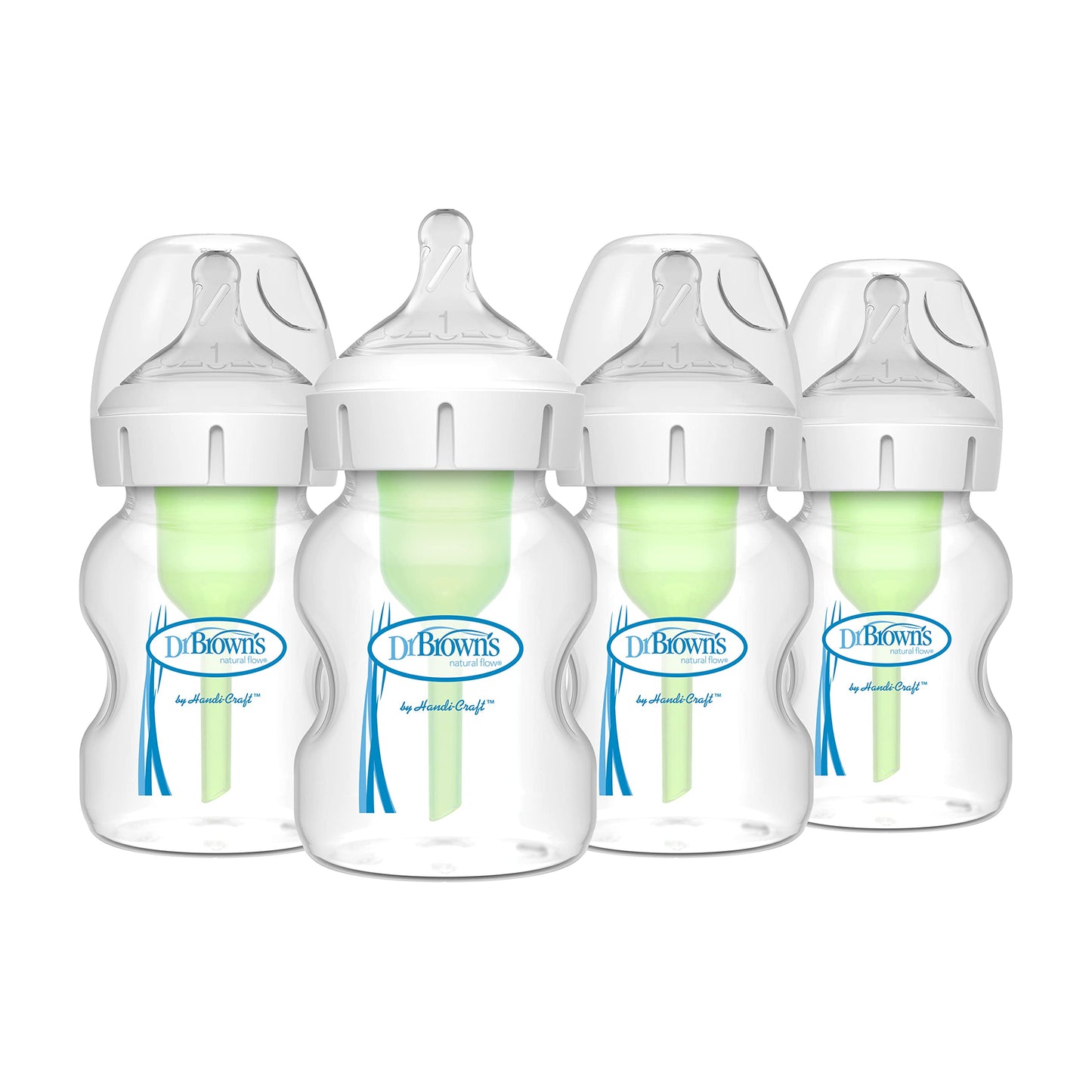 Dr. Brown’s Natural Flow Anti-Colic Options+ Wide-Neck Baby Bottles 5 oz/150 mL, with Level 1 Slow Flow Nipple, 4 Pack, 0m+ 🍁 All In One Marketplace Canada