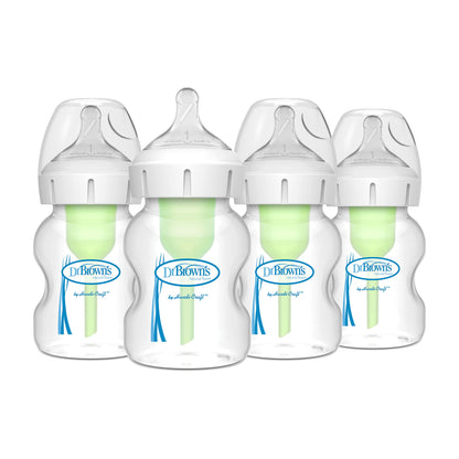 Dr. Brown’s Natural Flow Anti-Colic Options+ Wide-Neck Baby Bottles 5 oz/150 mL, with Level 1 Slow Flow Nipple, 4 Pack, 0m+ 🍁 All In One Marketplace Canada