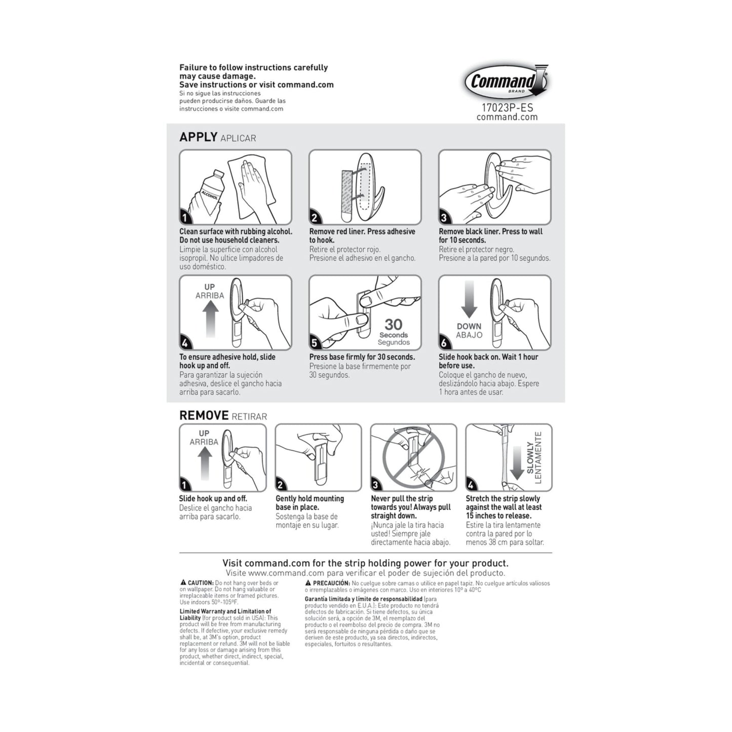 Command Large Refill Adhesive Strips, Damage Free Hanging Wall Adhesive for Large Indoor Wall Hooks, No Tools Removable Adhesives for Living Spaces, 20 White Command Strips Command