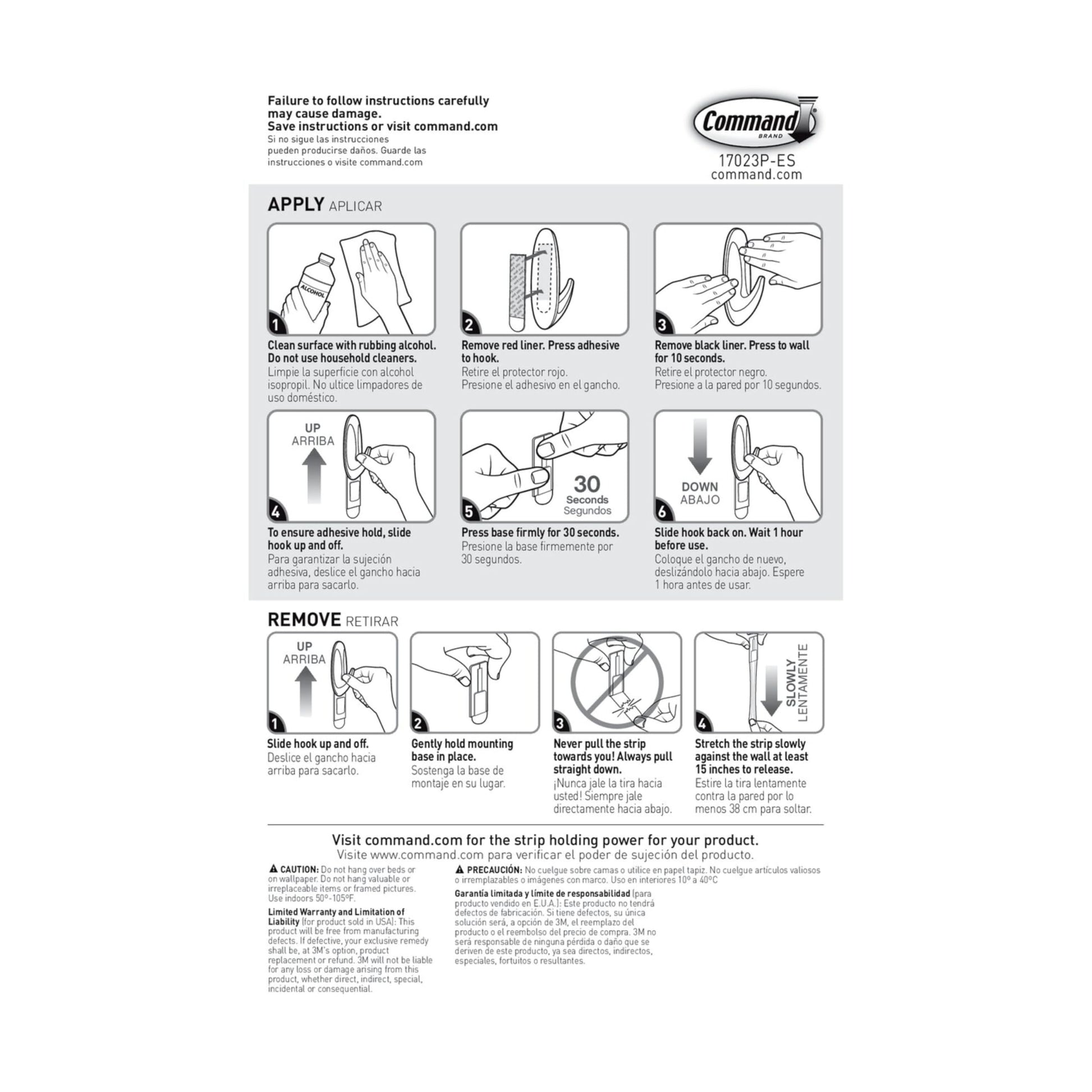 Command Large Refill Adhesive Strips, Damage Free Hanging Wall Adhesive for Large Indoor Wall Hooks, No Tools Removable Adhesives for Living Spaces, 20 White Command Strips Command