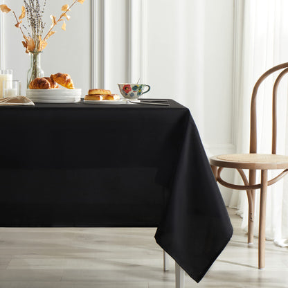 Mysky Home Black Table Cloth 60x120 Inch Black Tablecloth for 8 Foot Table Washable Polyester Rectangle Tablecloth for Buffet Table, Parties, Holiday Dinner, Wedding 🍁 All In One Marketplace Canada