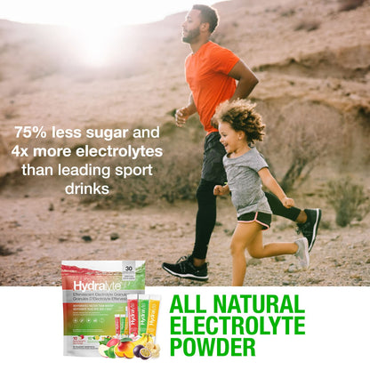 HydraLyte Electrolyte Powder, Low Sugar Electrolyte Packets Designed for Rapid Hydration, Safe Hydration for All Ages - Made with All Natural Ingredients, 30 Servings, Tropical Variety