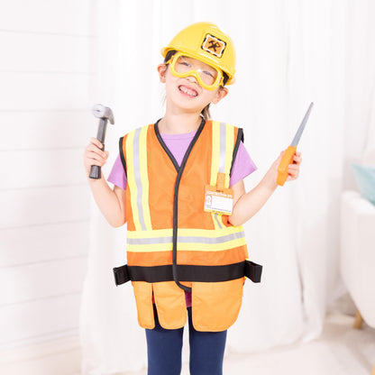 Melissa & Doug Construction Costume, Pretend Play Dress Up Set (6-Pc) Tools, Vest & Accessories, Role Play Toys for Kids 3+ - Available at All In One Marketplace Canada