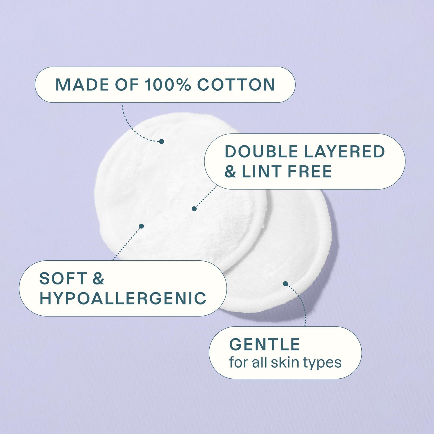 Cliganic Premium 100% Cotton Makeup Remover Pads 540 Count, (Pack of 6) - Available at All In One Marketplace Canada