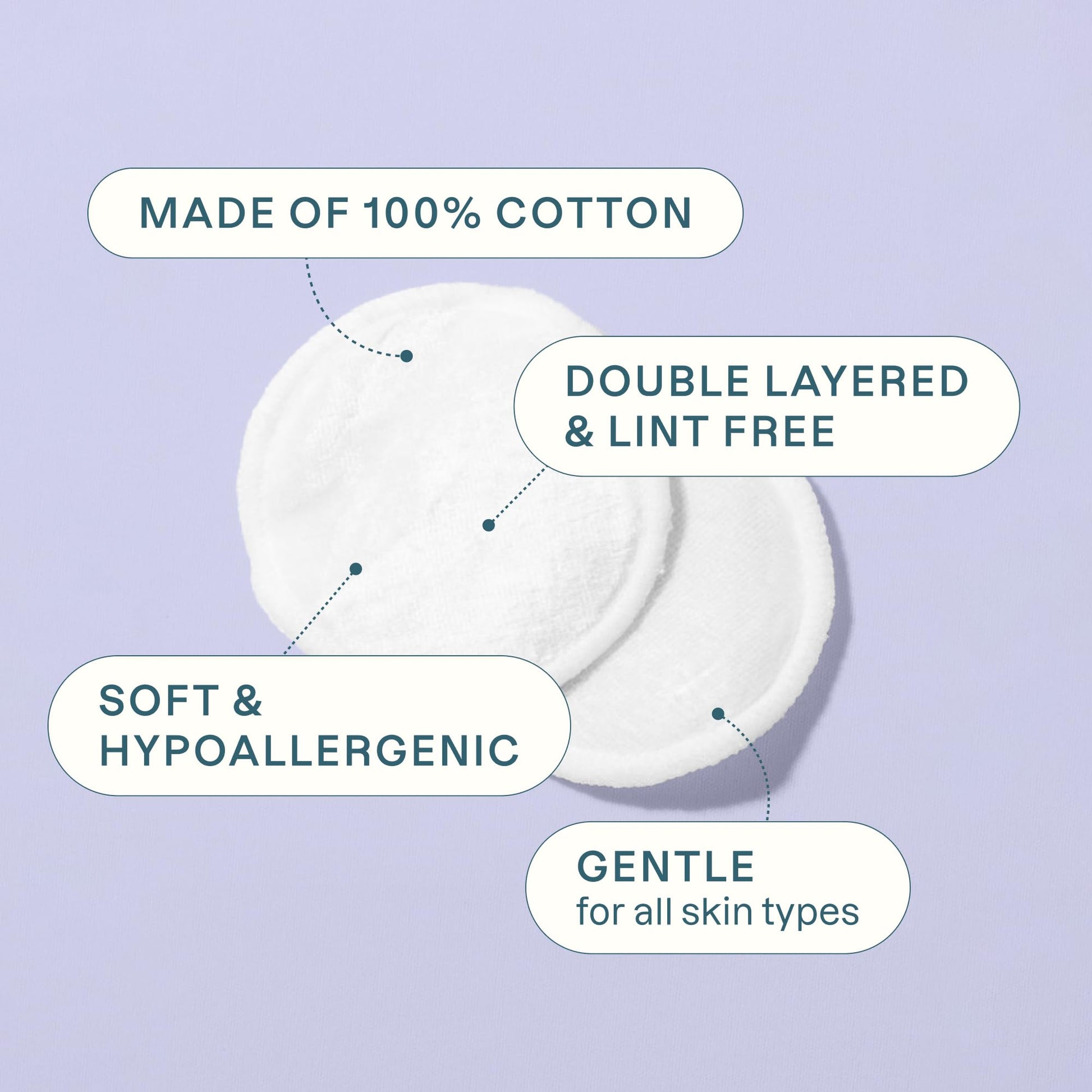 Cliganic Premium 100% Cotton Makeup Remover Pads 540 Count, (Pack of 6) - Available at All In One Marketplace Canada