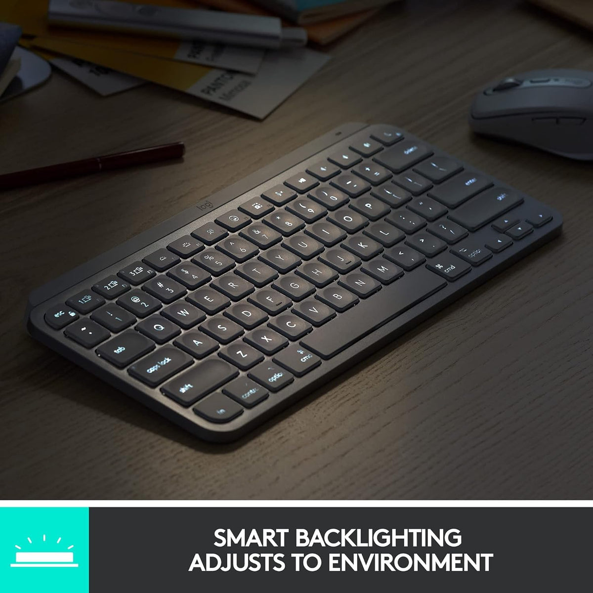 Logitech MX Keys Mini Minimalist Wireless Illuminated Keyboard - Graphite