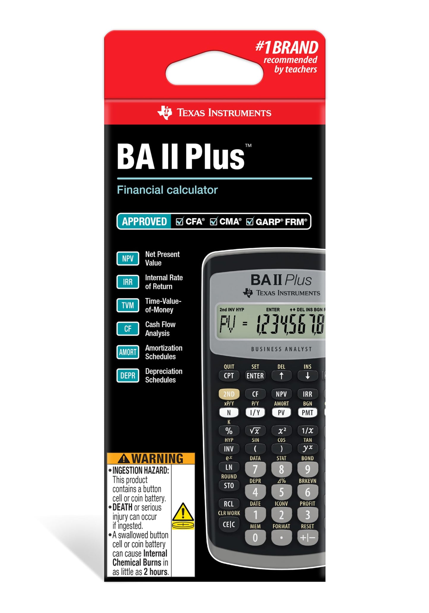Texas Instruments BA II Plus Financial Calculator, Black