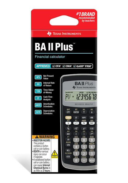 Texas Instruments BA II Plus Financial Calculator, Black