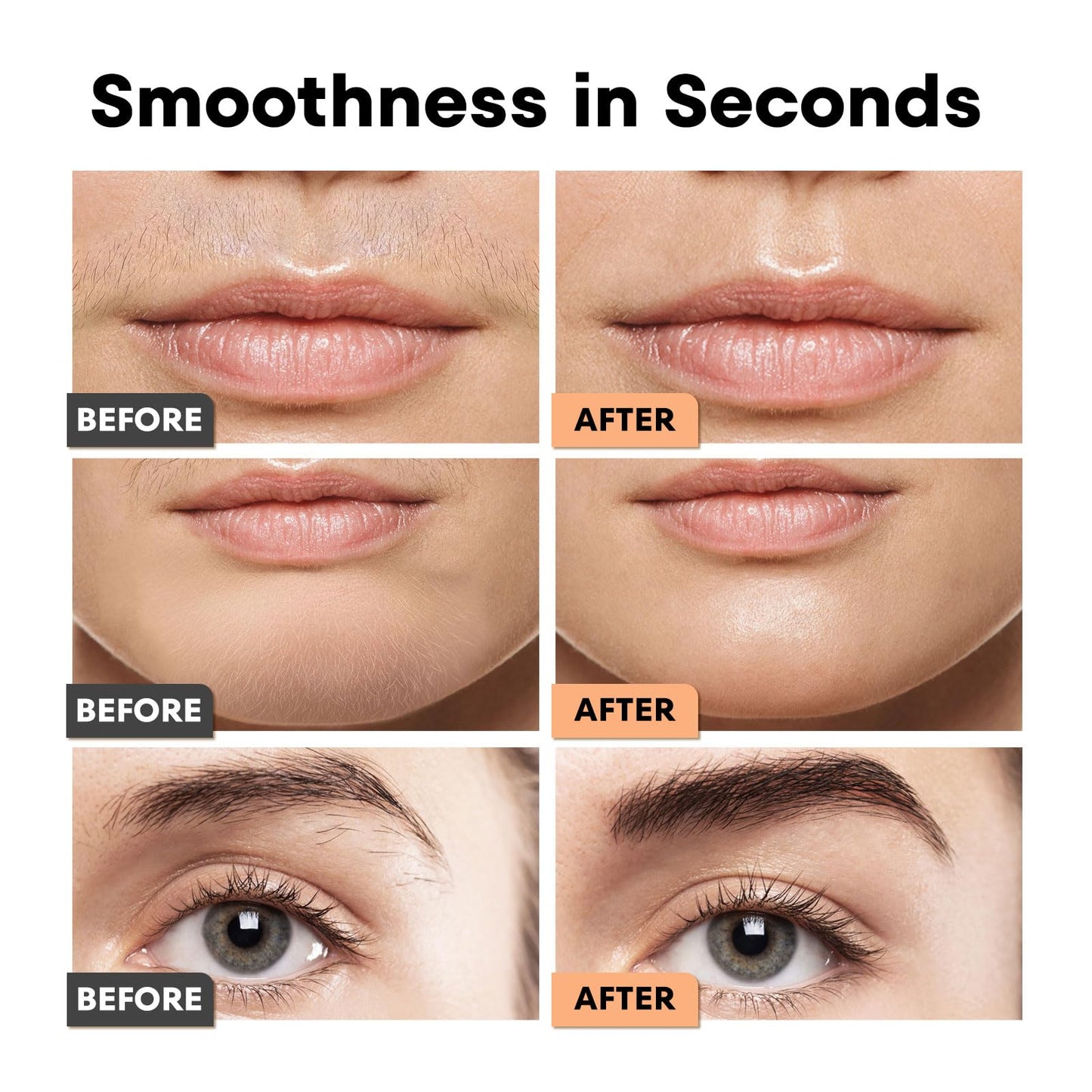 VG VOGCREST Eyebrow Facial Trimmer: 2 in1 Rechargeable Facial Hair Removal and Eyebrow Shaver - Face Lips Body Painless Facial Razor with Built-in LED Light (Rose Gold) - Available at All In One Marketplace Canada