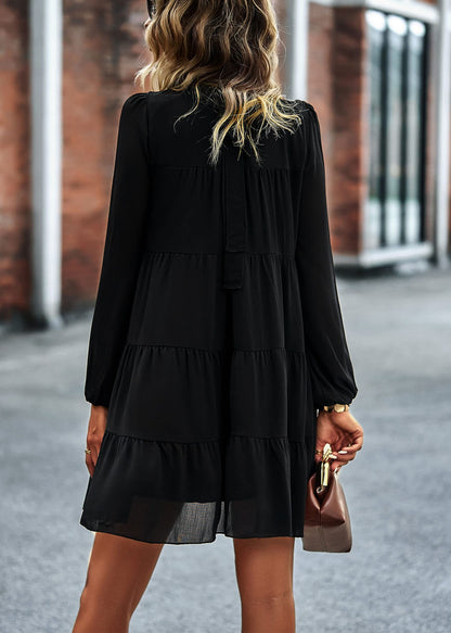 KIRUNDO Women's 2026 Fall Long Sleeve Baby Doll Dresses(Black,L) 🍁 All In One Marketplace Canada