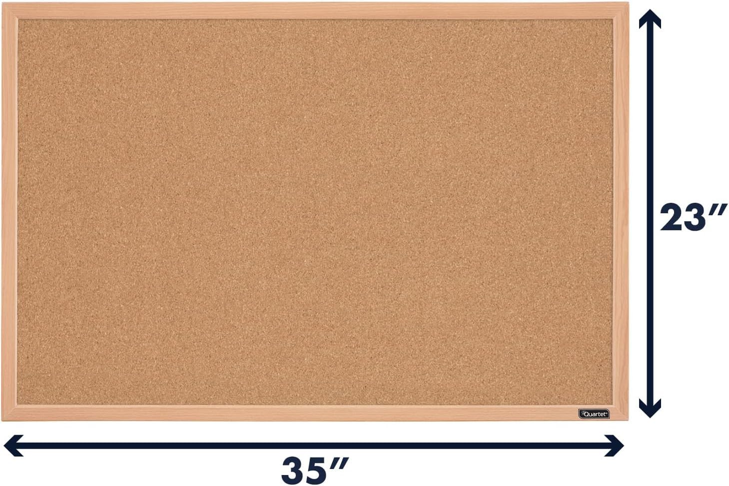 Quartet Natural Cork Bulletin Board, 35" x 23", Wood Finish MDF Frame, Self-healing Cork (2642638035)