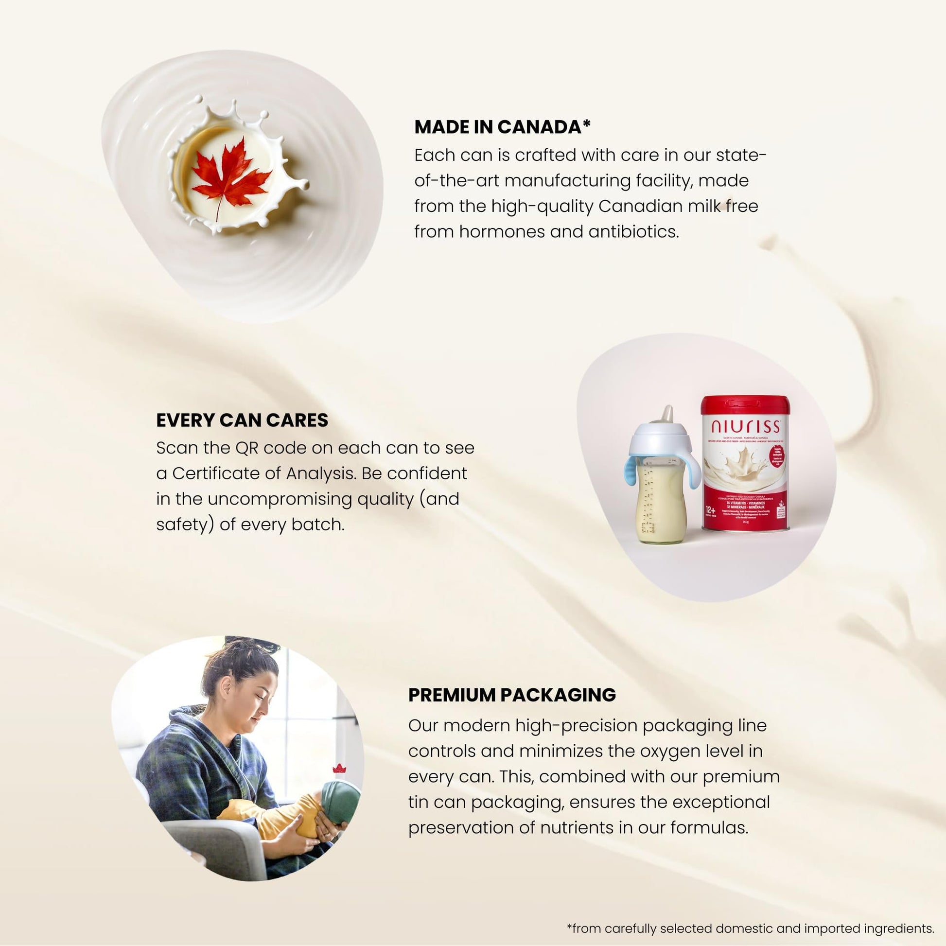 NIURISS Toddler Formula - 27 Micronutrients, OPO Lipids & GOS Fiber, Canadian Milk, Kosher & Halal Certified - 900g (12-36 months)