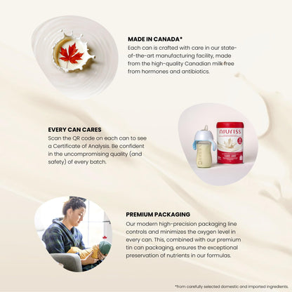NIURISS Toddler Formula - 27 Micronutrients, OPO Lipids & GOS Fiber, Canadian Milk, Kosher & Halal Certified - 900g (12-36 months)