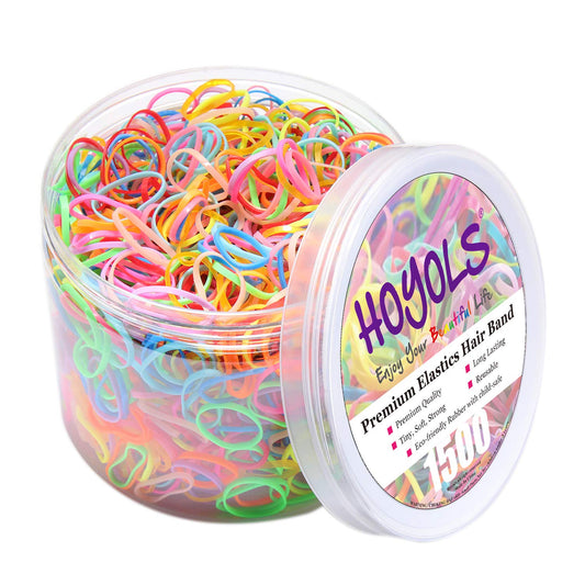 HOYOLS Baby Hair Ties Rubber Bands for Toddler Infants Kids Girls Thin Small Hair Elastics TPU 1500 Piece Pack - Available at All In One Marketplace Canada