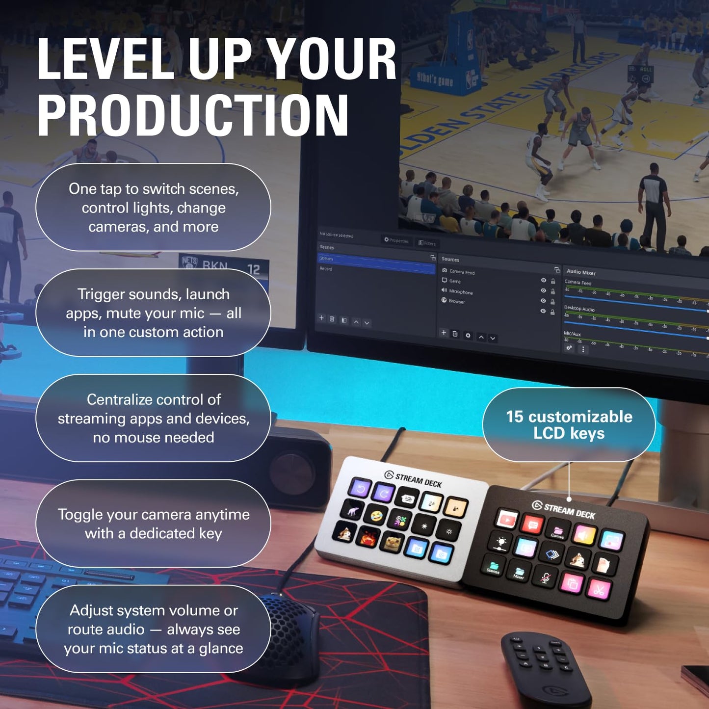 Elgato Stream Deck MK.2 Studio Controller, 15 Macro Keys Elgato