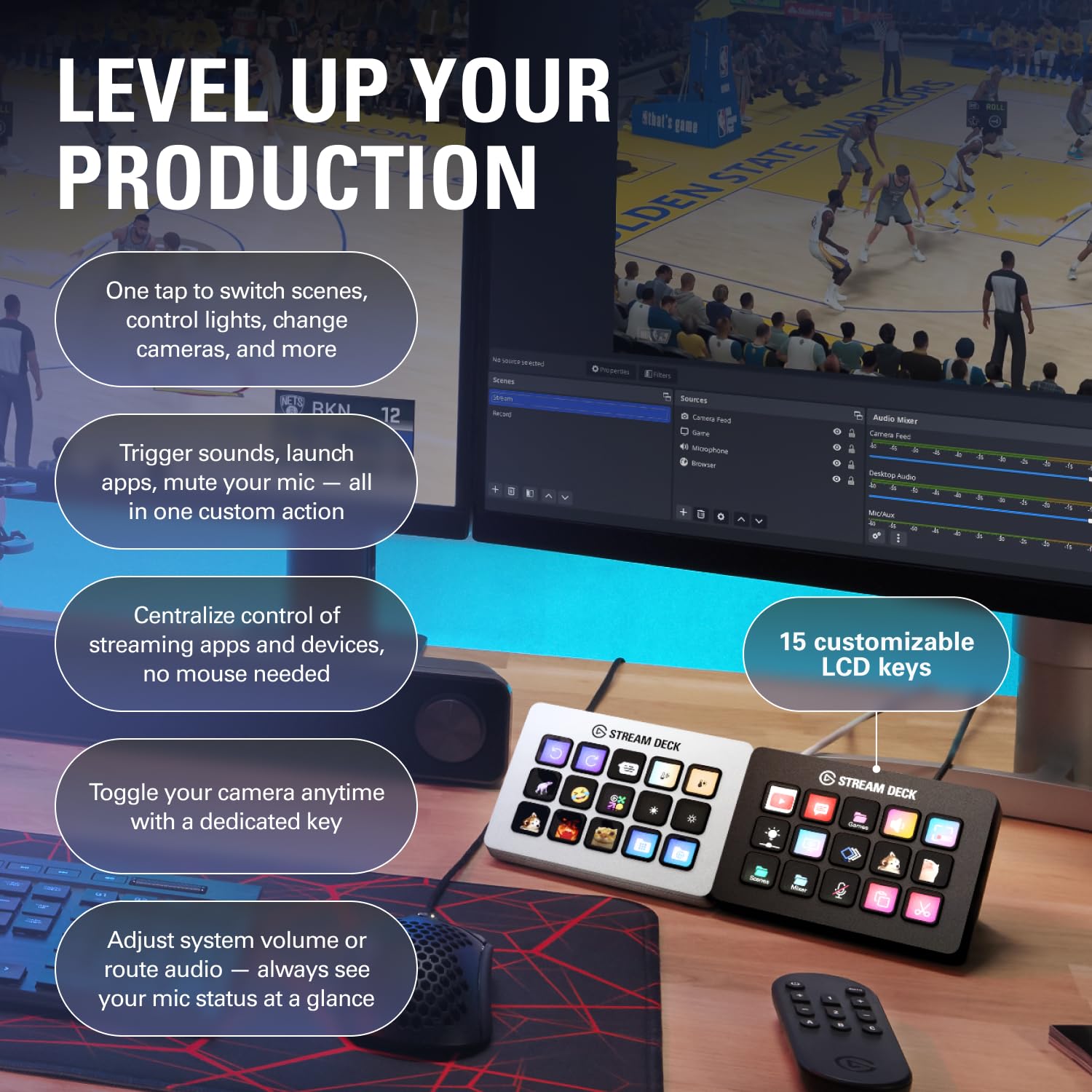 Elgato Stream Deck MK.2 Studio Controller, 15 Macro Keys Elgato