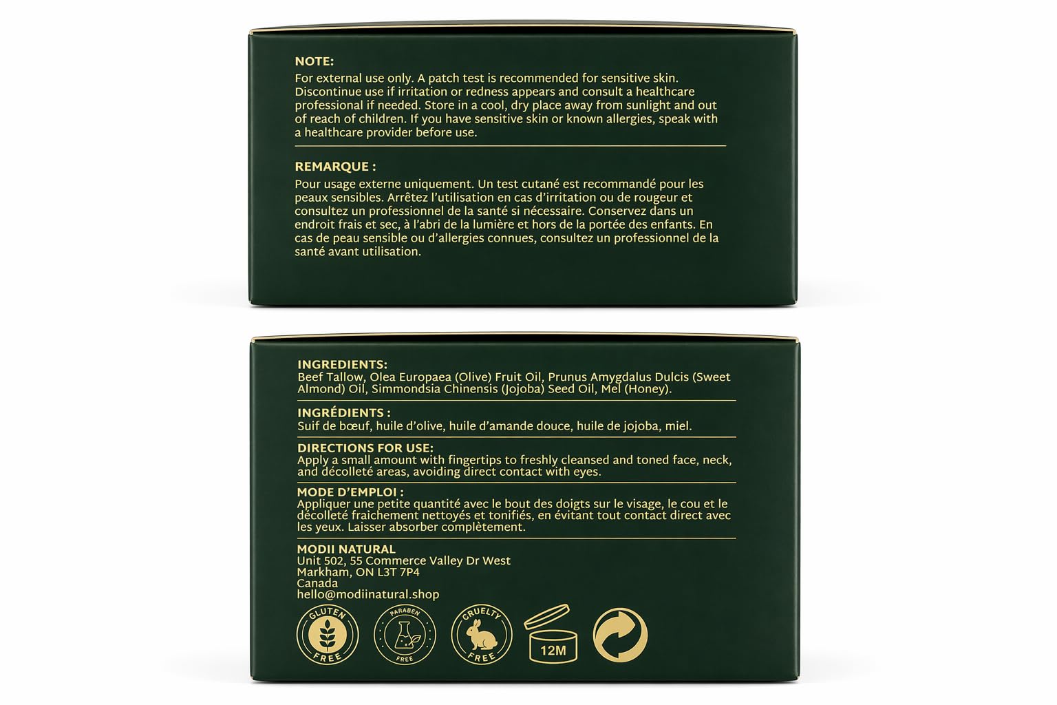 Whipped Beef Tallow Moisturizer - 100% Grass-Fed Tallow Face Balm with Honey, Jojoba Oil, Olive Oil & Sweet Almond Oil - Unscented - 120ml/4oz - Available at All In One Marketplace Canada