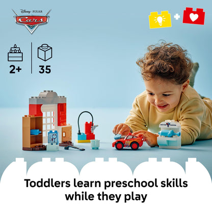 LEGO DUPLO │ Disney and Pixar Cars McQueen’s Visit to Doc’s Garage, Buildable Toddler Toy Inspires Creative Play, Building Set for Preschoolers Aged 2 Plus Who Love Vehicle Playsets 10456